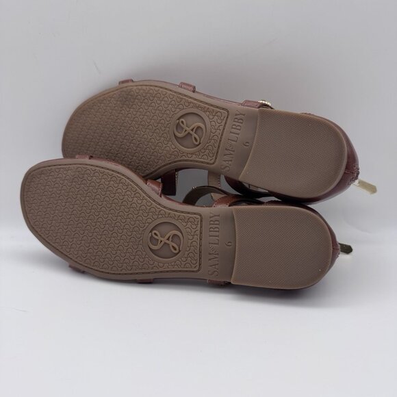 Sam & Libby Rhonda Gladiator Sandals Womans 6 Brown Gold Bling Rinestones Strapy - Picture 5 of 6